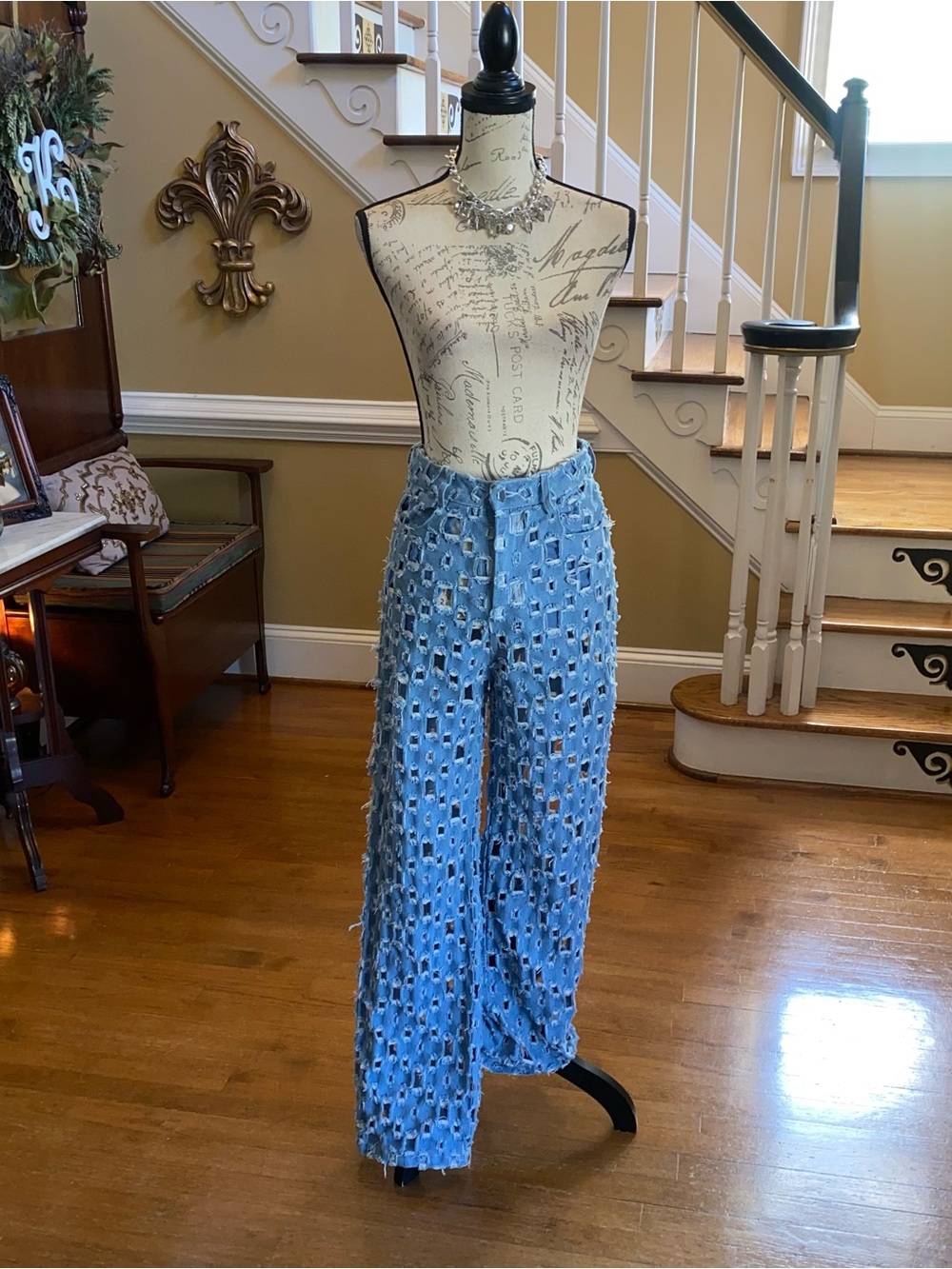 Unique cut-out see through festival jeans
